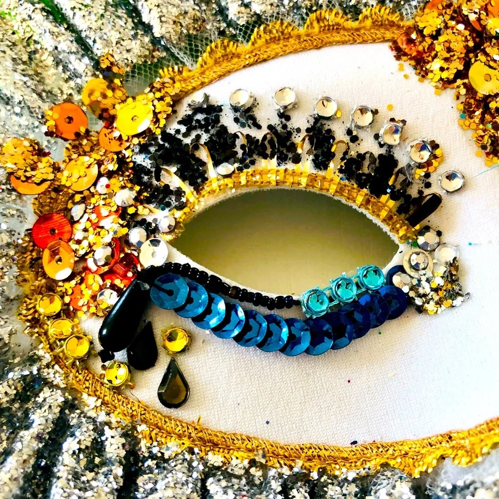 Eye mask costume Carnevale,Masquerade Mardi Gras Embellished eye mask feathers